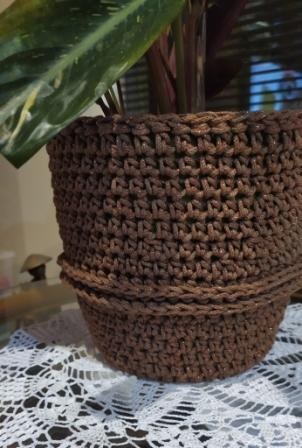 Obal na kvetináč zo špagátu Macrame Cotton Lurex